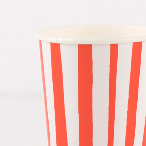 Red Stripe Cups, Pack of 8 | Paperless Post Party Shop