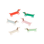 Stripey Sausage Dog Crackers, Pack of 6