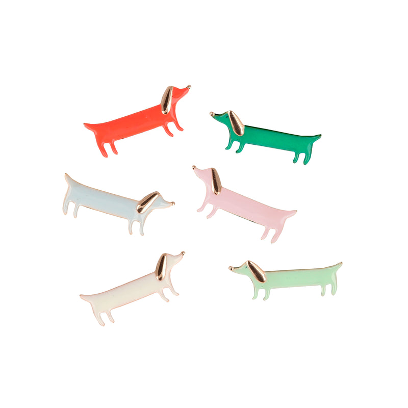 Stripey Sausage Dog Crackers, Pack of 6