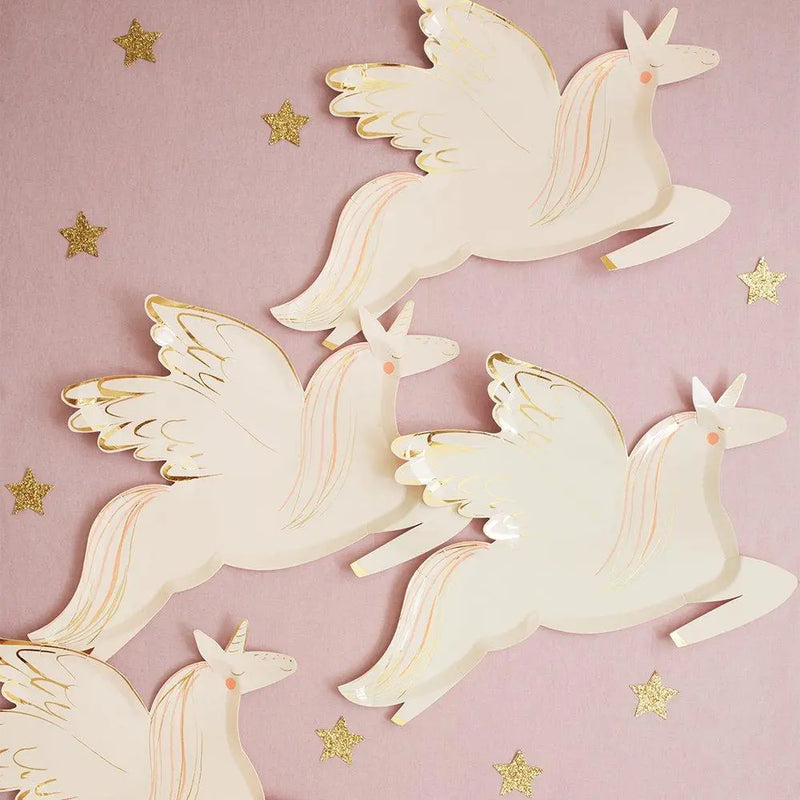 Winged Unicorn Plates, Pack of 8