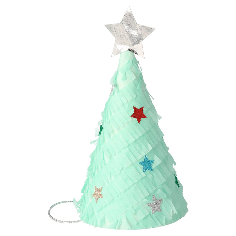 Fringed Christmas Tree Party Hats, Pack of 6