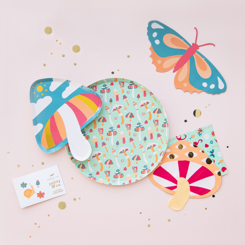 Alice Mushroom Dessert Plate, Pack of 8