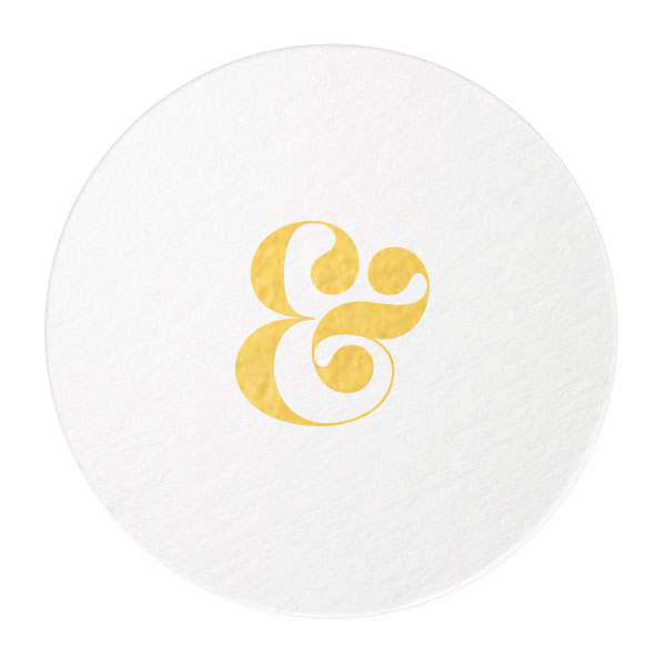 Ampersand Couple Coasters, Gold Foil