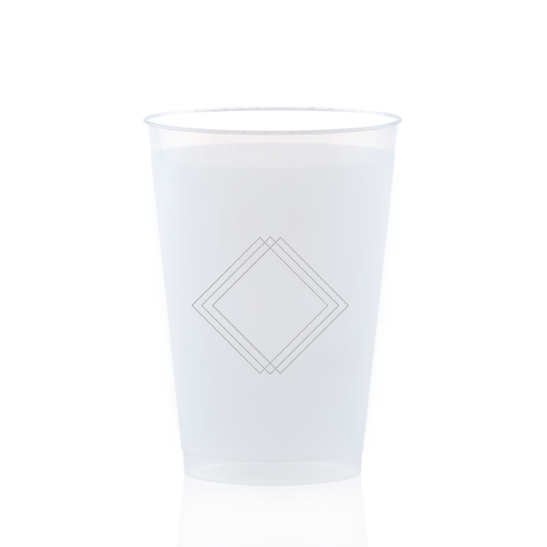 Angles Monogram 12 oz Cup, Silver Foil