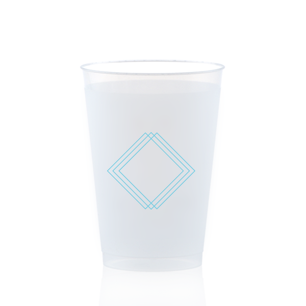Angles Monogram 12 oz Cup, Turquoise Foil 