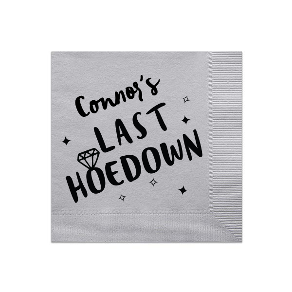 Cowgirl Bachelorette Personalized Napkin, Black Foil