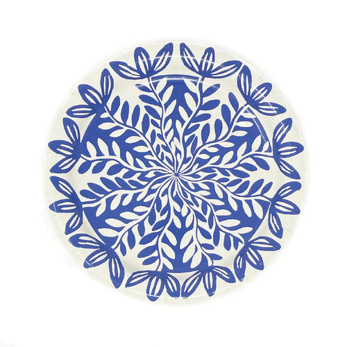 7" Blue Paper Plates, Pack of 8