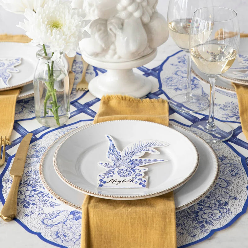 Blue Asiatic Pheasants Placemat, Pack of 12