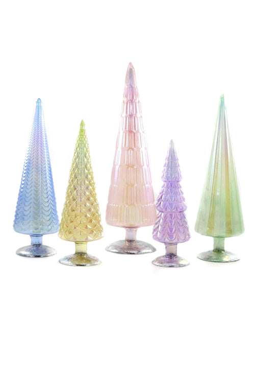 Pastel Iridescent Trees, Set of 5