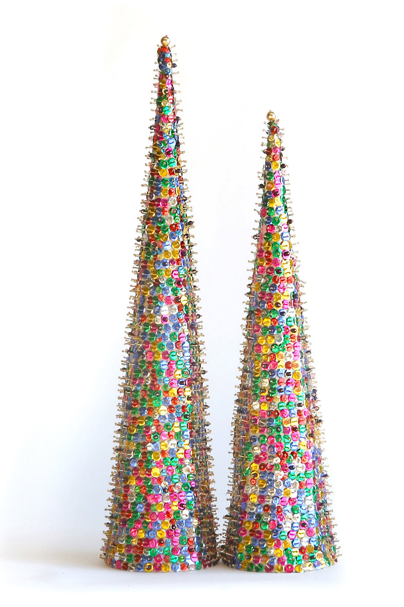 Sequin Tree-Large, Set of 2