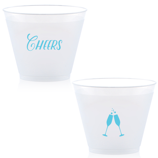 Cheers Anniversary 9 oz Cup, Turquoise Foil 