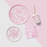 Pink Toile Small Plates, 10 per pack