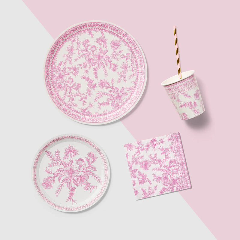 Pink Toile Small Plates, 10 per pack