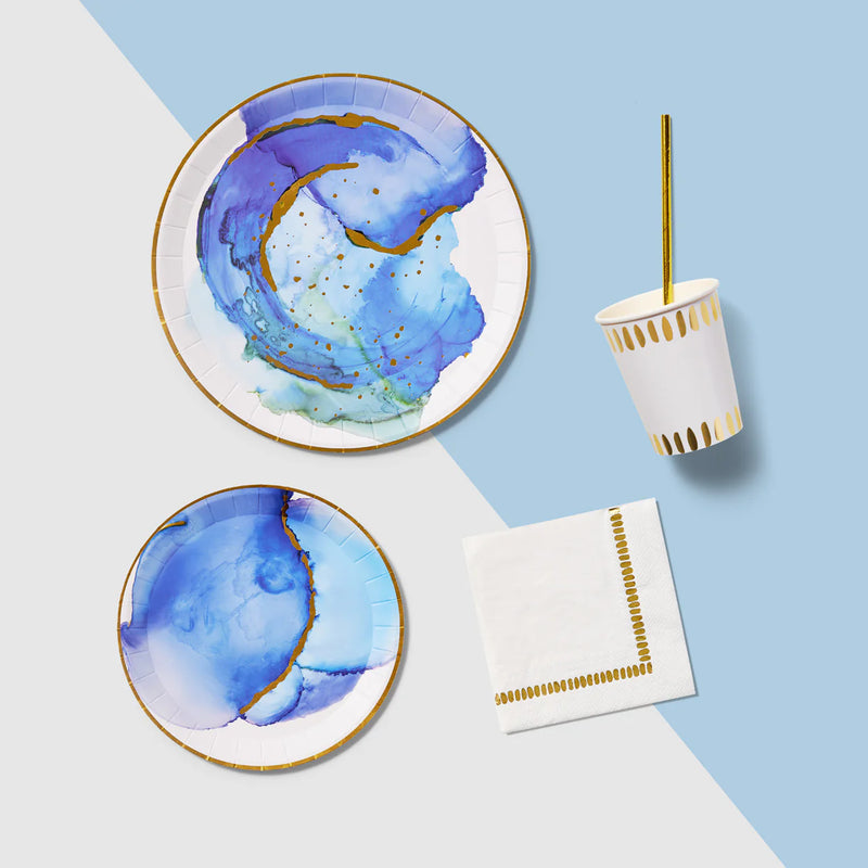 Ocean Watercolor Small Plates, 10 per pack