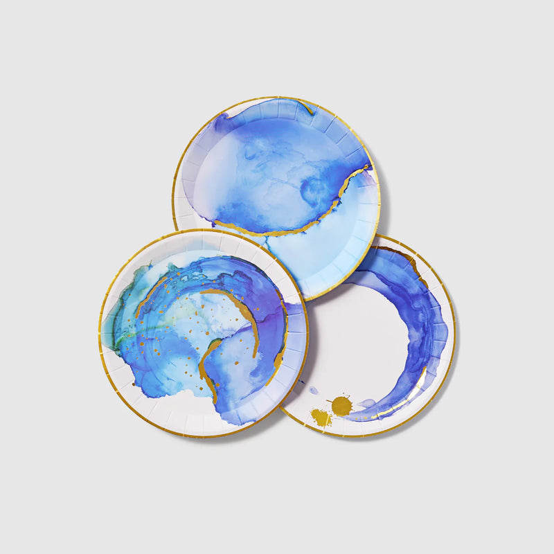 Ocean Watercolor Small Plates, 10 per pack