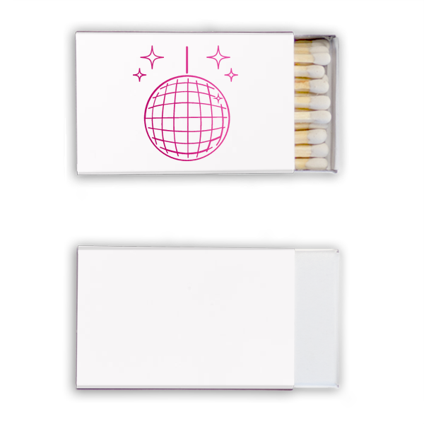 Disco Ball Custom Matches, Pink Foil