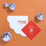 Retro Disco Ball Cocktail Napkin, Gold Foil