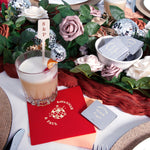 Retro Disco Ball Cocktail Napkin, Gold Foil