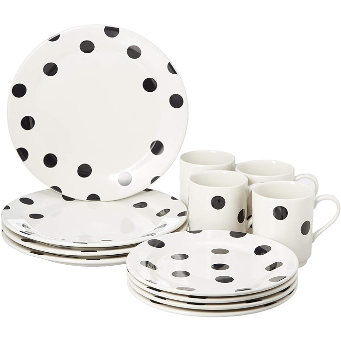 Kate Spade New York Deco Dot 12-Piece Dinnerware Set