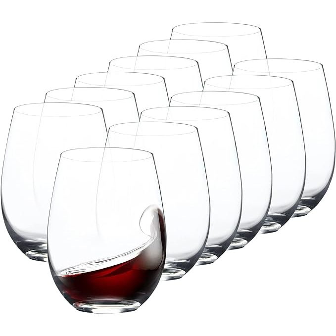 Stemless Wine Glasses, Set of 12