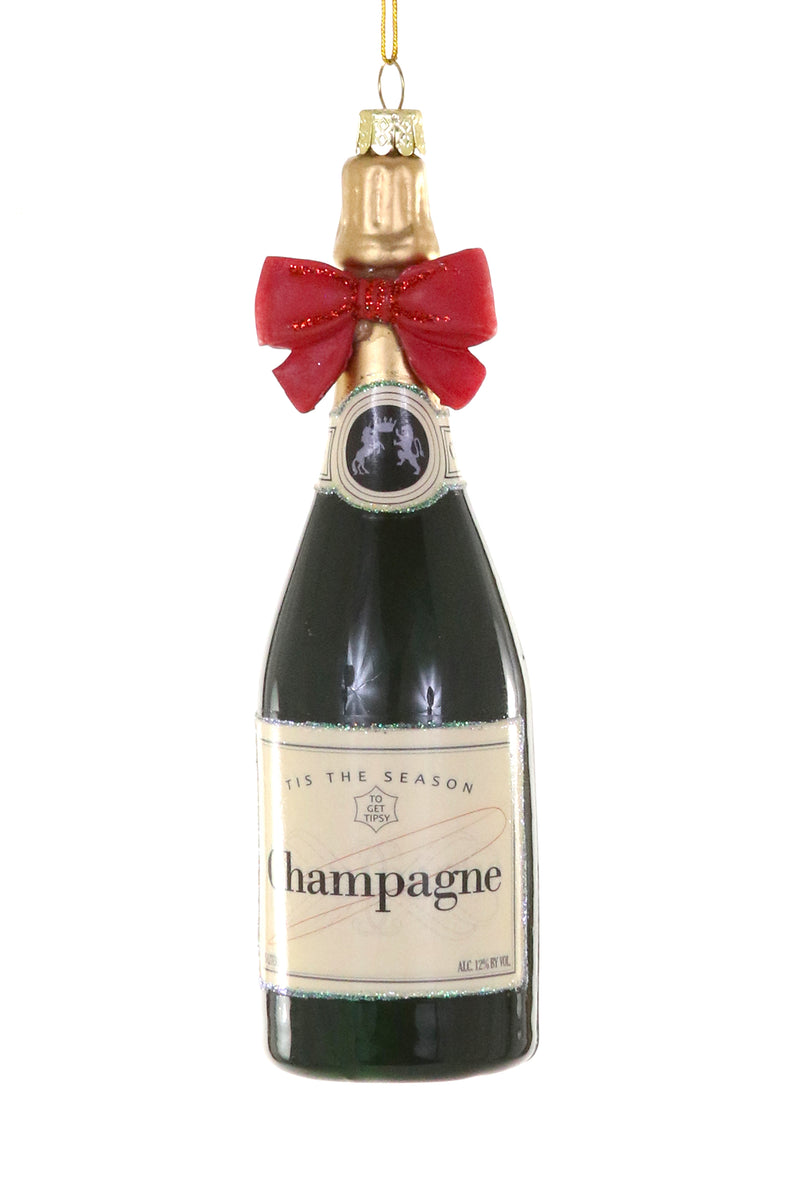Champagne With Bow-Red Ornaments, Set of 6