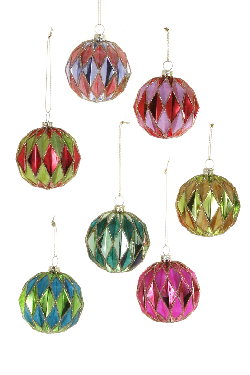 Midcentury Diamond Baubles-Small, Set of 7
