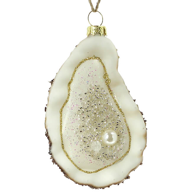 Oyster with Pearl Ornament, Case of 6