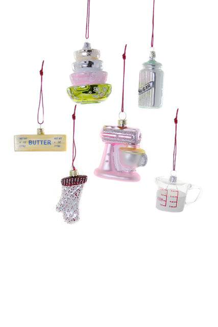 Christmas Kitchen Items Ornaments, Set of 6