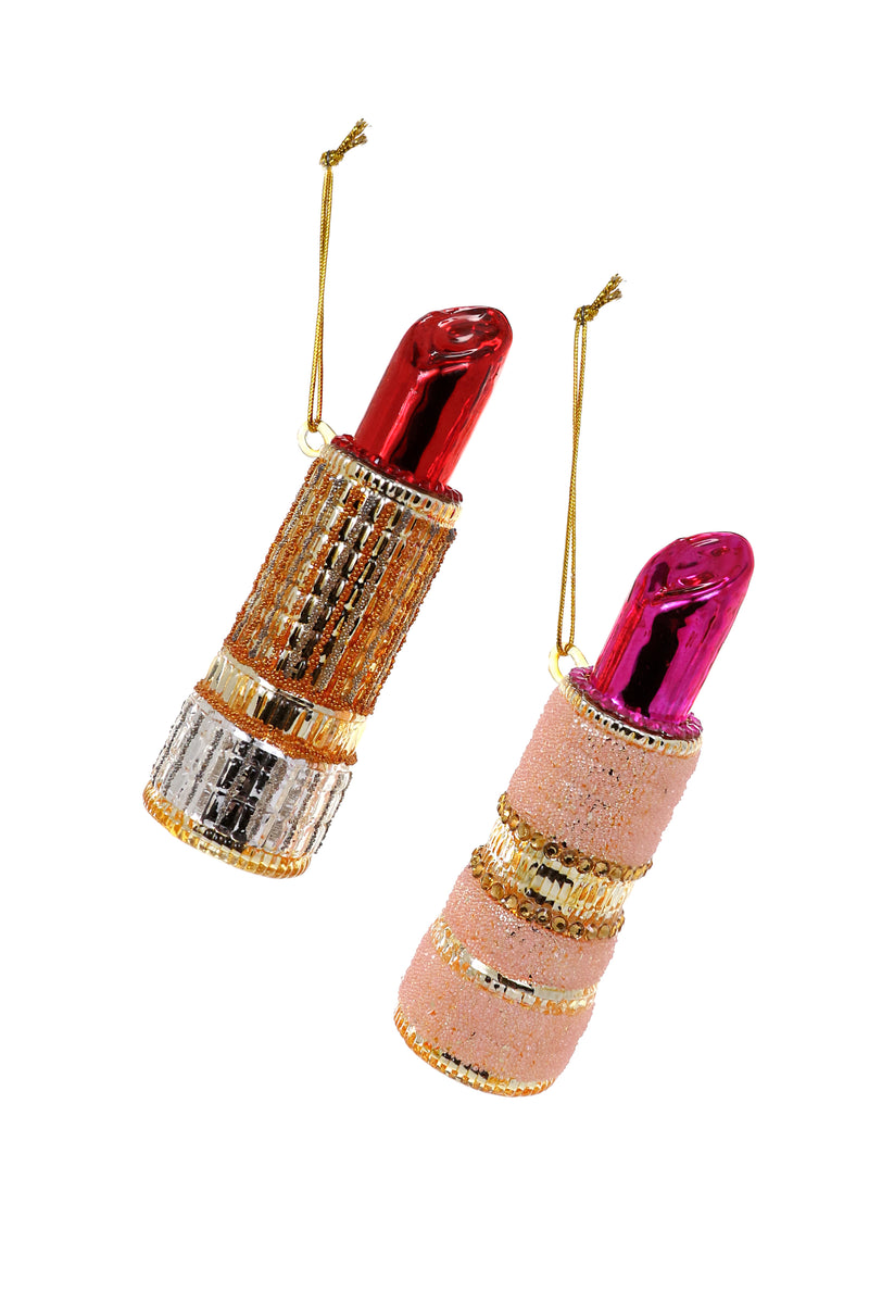 Luxe Lipstick Ornaments, Case of 6