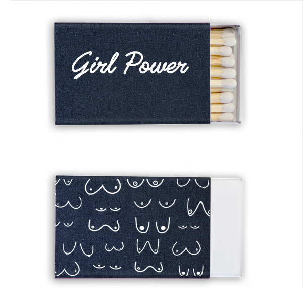 Girl Power Custom Matches, White Foil