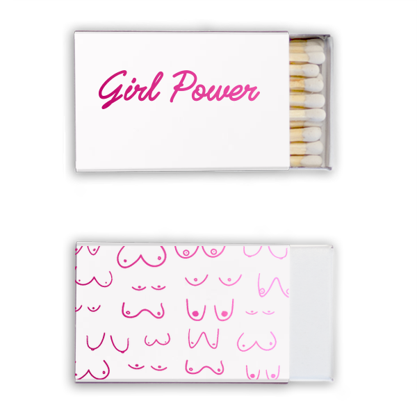 Girl Power Custom Matches, Pink Foil