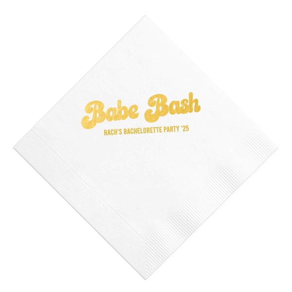 Babe Bash Personalized Napkin, Gold Foil