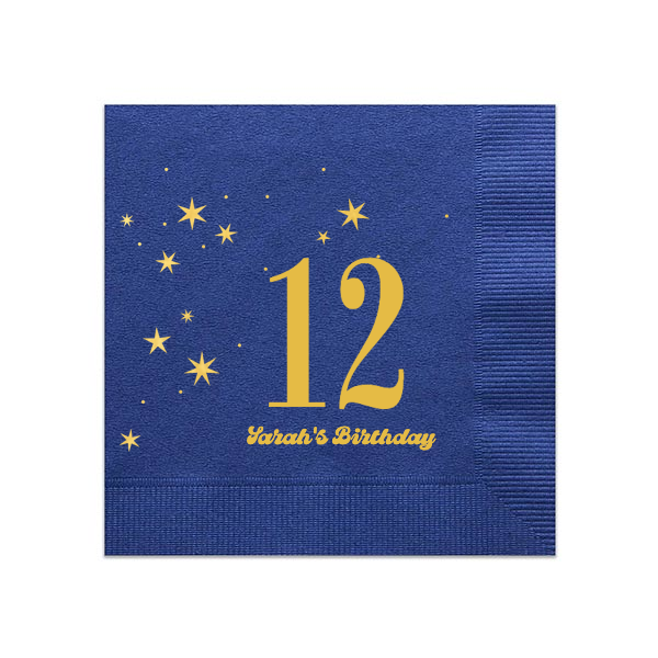 Sweet Star Personalized Napkin, Gold Foil