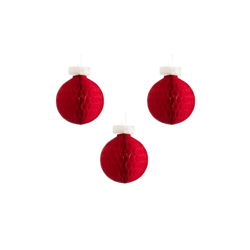 Small Classic Ornament Red Set of 3
