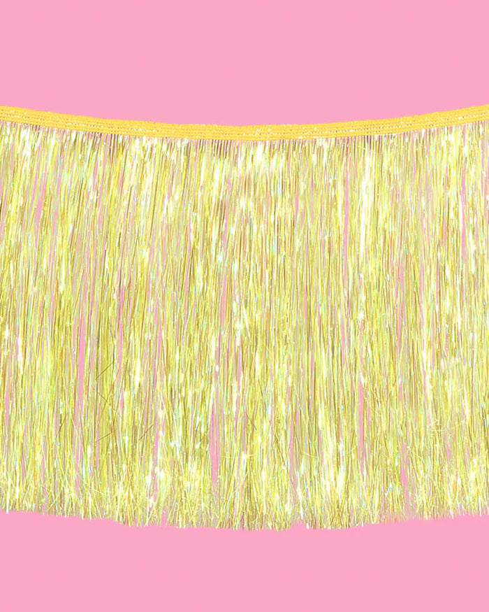 Posi Vibes Fringe - Yellow Foil Banner