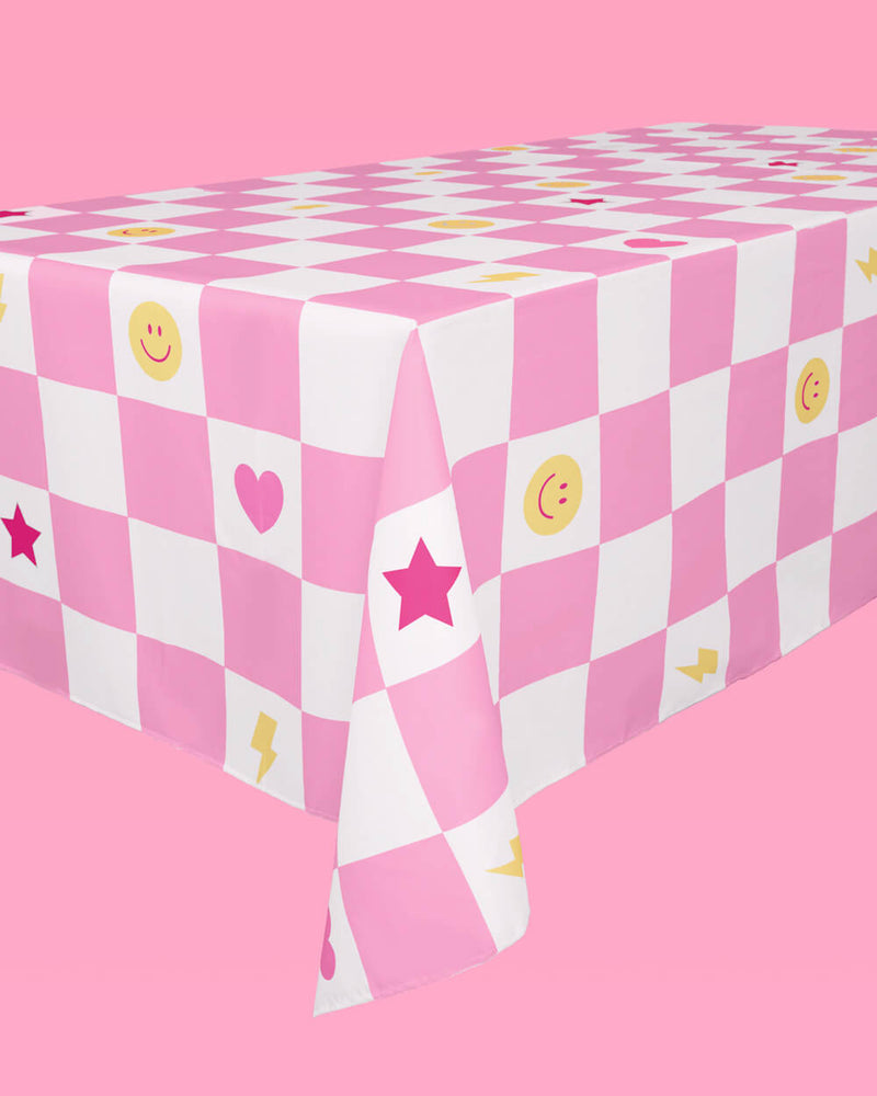 Preppy Party Tablecloth - Washable Table Cover