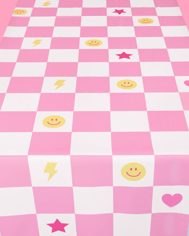 Preppy Party Tablecloth - Washable Table Cover
