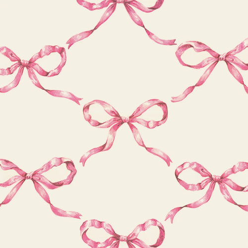 Pink Bow Lattice Cocktail Napkin, Pack of 20