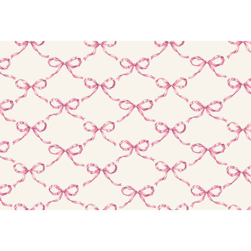 Pink Bow Lattice Placemat, Set of 24