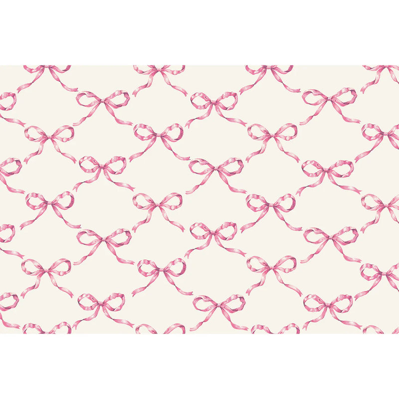 Pink Bow Lattice Placemat, Set of 24