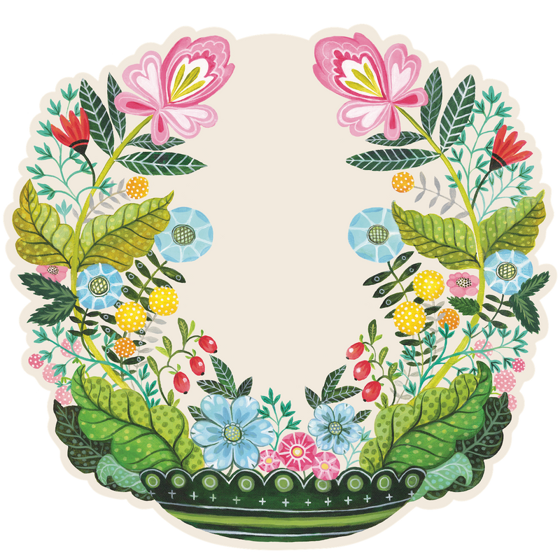 Die-cut Vase Arrangement Placemat, Set of 18