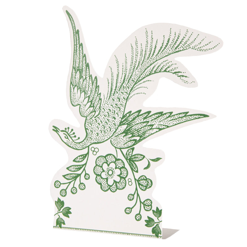 Green Asiatic Pheasants Place Card, Pack of 12