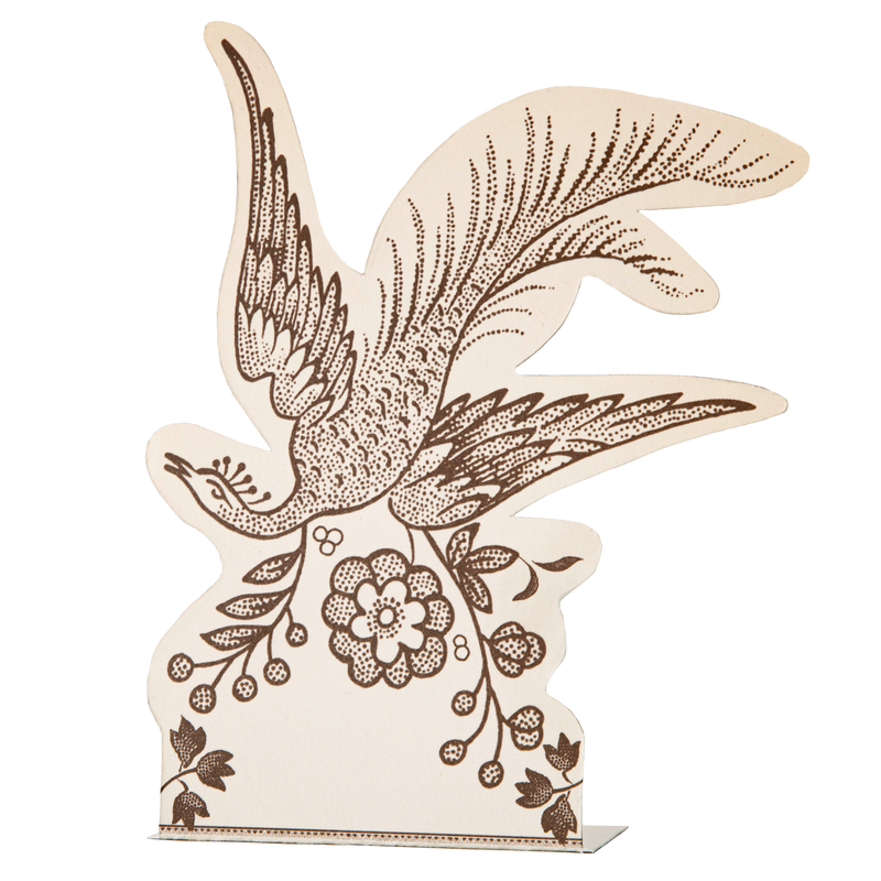 Brown Asiatic Pheasants Place Card, Pack of 12