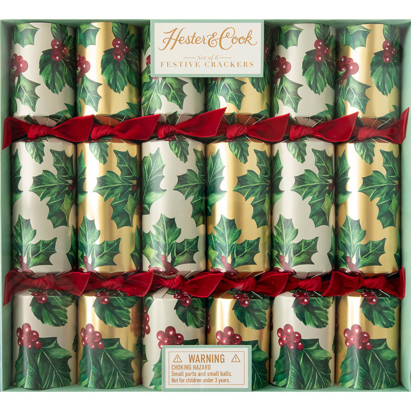 Holly Crackers, Pack of 6