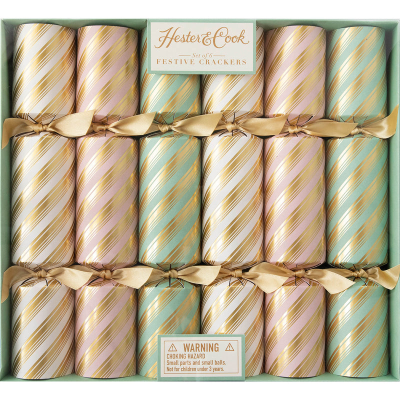 Peppermint Stripe Crackers, Pack of 6
