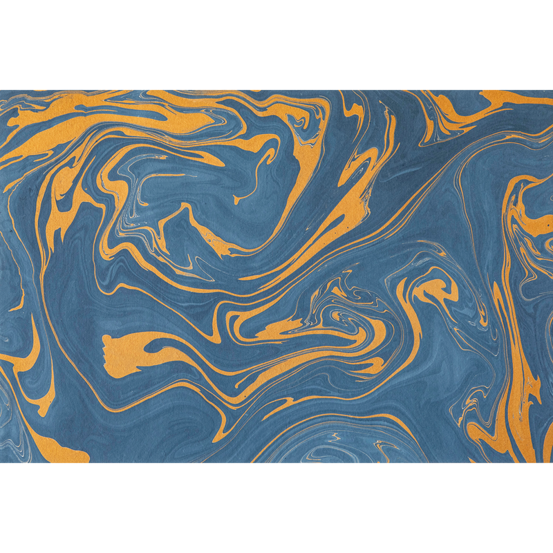 Blue & Gold Vein Marbled Placemat, Set of 12