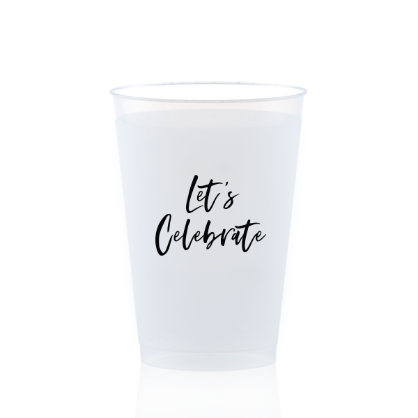 Let's Celebrate 12 oz Cup, Black Foil 