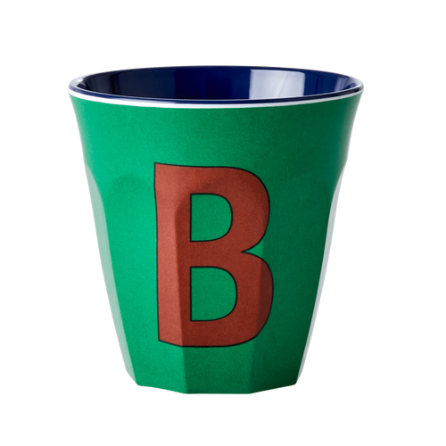 Melamine Cup - Medium with Alphabet in Bluish Colors | Letter B