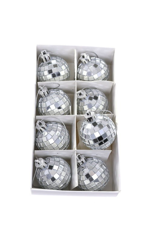 Silver Tiny Disco Ball Ornaments, Case of 24