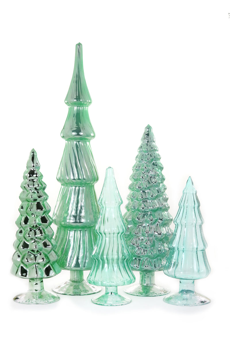 Winter Green Trees, Set of 5